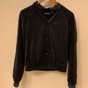 Black Velvet Bomber Jacket